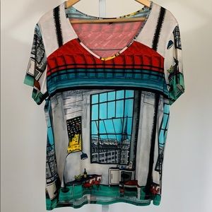 AVENTURES DES TOILES Parisian Scene Tee SZ 16